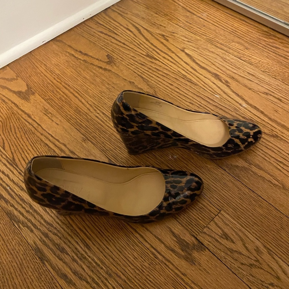 J Crew Leopard Wedges